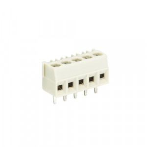 Клемма 8593/5 OB, Клемма горизонтальный подвод кабеля, на плату, шаг: 3.5 мм, 5 полюсов, фиксация провода винтовая, исполнение: без маркировки, 300V, 10A, цвет: серый