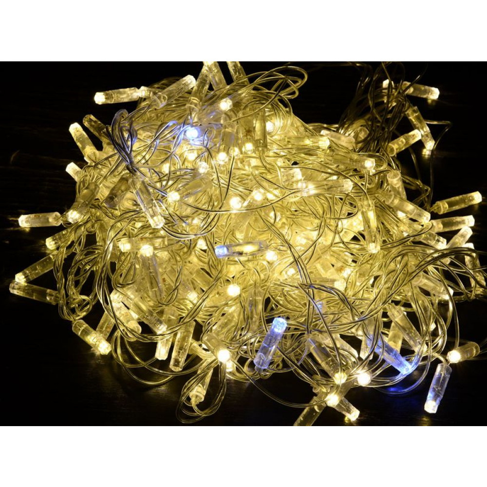 Изображение товара Гирлянда 10м 100 LED теплый белый IP44 прозрачный провод мерцание IEK Изображение товара Гирлянда 10м 100 LED теплый белый IP44 прозрачный провод мерцание IEK