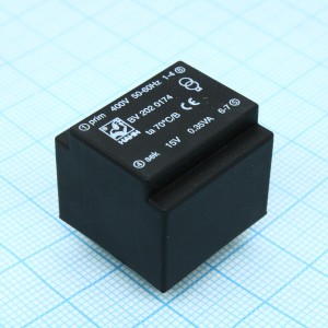 BV 202 0174, Трансформатор питания 0.5ВА  400В 15В/23мА ta 70 C/F (EE 20/10)19мм.