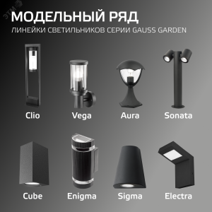 Светильник Aura 1х60Вт E27 IP54 170-240В 200х200х1000мм НТУ столб садово-парковый GAUSS GD030