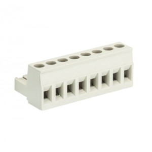 Розетка Wiecon 8113 B / 8 OB, Розеточный разъем, прямой, на кабель, шаг: 5.0 мм, 8 полюсов, фиксация провода винтовая, исполнение: без маркировки, 400V, 12А, цвет: серый