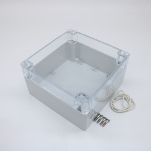 G288C, Герметичный корпус из поликарбоната с прозрачной крышкой, IP65, светло-серый