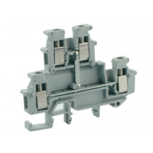 Проходная клемма (MINI) UKJ-2.5M/2X2, Проходная клемма, MINI, боковой подвод кабеля, 4 точки подключения, тип фиксации провода: винтовой, номинальное сечение: 2,5 мм кв., 24A, 500V, ширина: 5,2 мм, цвет: серый, тип монтажа: DIN15