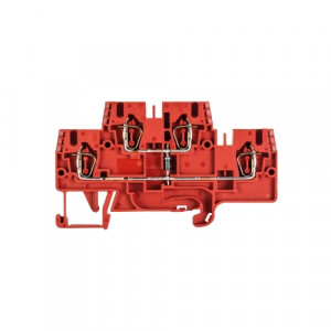 Этажная клемма WKFN 2,5 E/35/G2, Этажная функциональная клемма, 2 этажа, тип фиксации провода: пружинный, номинальное сечение: 2,5 мм кв., 24A, ширина: 5 мм, цвет: красный, тип монтажа: DIN35