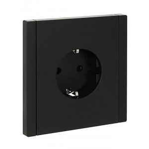 Розетка СП FORTE&PIANO FP113 16А с заземл. защ. шторки безвинт. крепл. черн. IEK FP-R14-16-1-K02