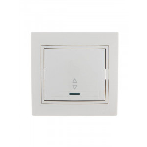 Переключатель проходной 1-кл. СП Mira 10А с подсветкой с бел. вставкой бел. 701-0202-114