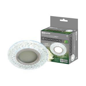 Светильник встраиваемый СВ 03-14 MR16 50Вт G5.3 LED подсветка 3 Вт зеркальный/хром SQ0359-0144