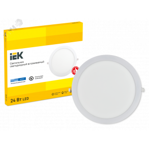 Светильник светодиодный ДВО 1610 24Вт 6500К IP20 круг бел. LDVO0-1610-1-24-6500-K01