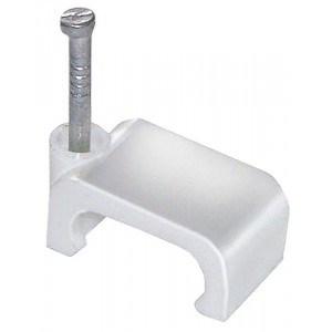 Скоба 12мм плоская пластиковая (20шт) USK21-12-020