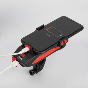 Фонарь светодиодный аккумуляторный VA-802 5Вт велосипедный powerbank сигнал держатель для телефона 3 режима Li 2400мАч IP20 Б0058230