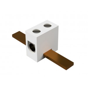 Клеммная колодка 1038 A, Клеммная колодка, керамическая, для установки на шину 3х10 мм, Тип 1038 A, 1 полюс, без защиты провода, максимальное сечение провода: 6 мм кв., номинальные характеристики: 250 V; 41 A; серия Appliance