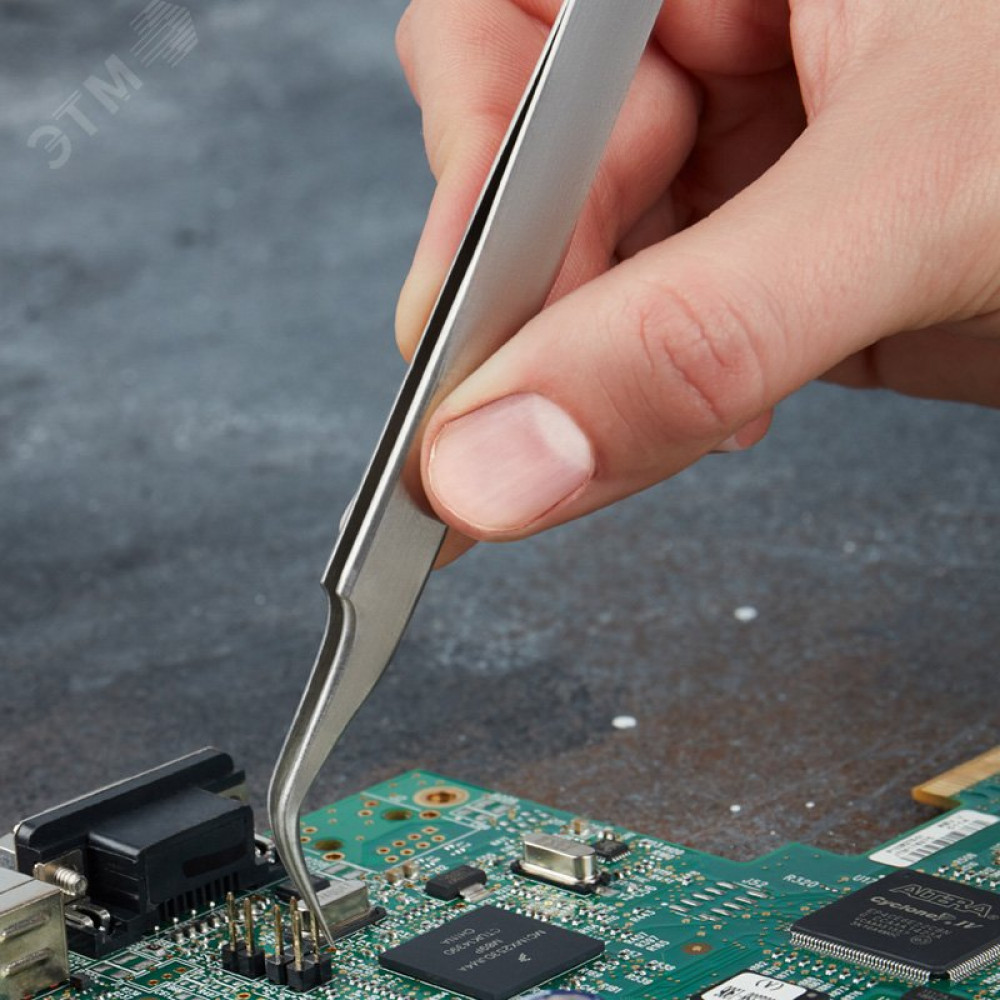 Изображение товара Пинцет изогнутый, узкий 125 мм