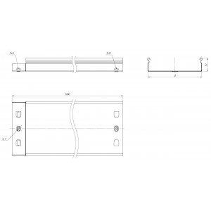 Лоток неперфорированный 50х150х3000-0,55 мм EKF