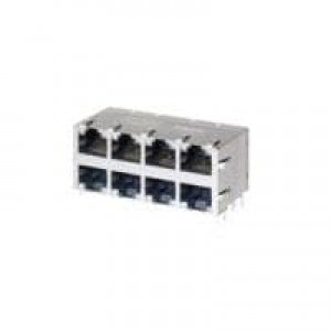 85735-1008, Модульные соединители / соединители Ethernet MAGJACK GIG PoE+' ENABLED PoETEC 2x4