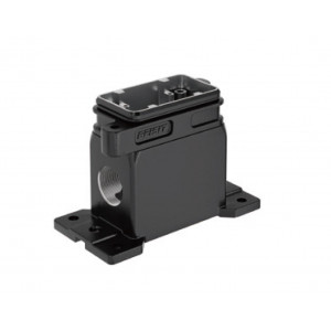 Закрытое основание разъема HPR6B-SM-2B-M25, Основание разъема на панель, закрытое, типоразмер 6B, с уплотнителем, 1 отверстие с резьбой для кабельных вводов M25x1,5, винтовая фиксация разъемного соединения, без защитной крышки, материал корпуса: алюминиевый сплав