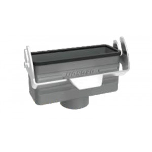 Крышка разъема D24B-CCT-1L-M32, Крышка разъема на кабель, типоразмер 24B, с уплотнителем, 1 отверстие с резьбой для кабельных вводов M32x1,5, с верхним расположением, с одной защелкой, материал корпуса: алюминиевый сплав