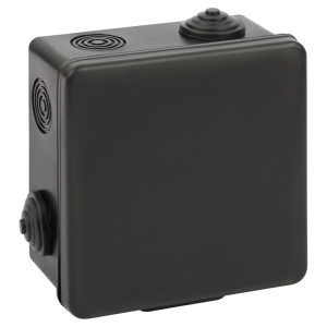 Распаячная коробка KOR-100-100-50-8g-B открытой установки КОР 100х100х50мм черная с гермовводами 8 входов IP54 Б0061777