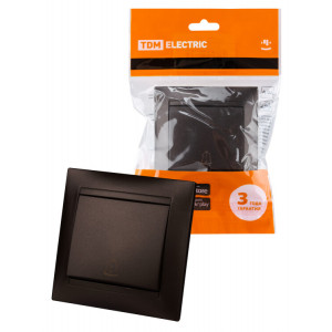 Кнопка звонковая 6А шоколад "Лама" SQ1815-0508