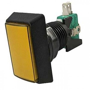 GMSI-3B-R NO(NC)+NC(NO) YELLOW, Кнопка прямоугольная с LED подсветкой, цвет желтый, размер 50х32мм, посадочное отверстие 23.5мм, 5А/250В