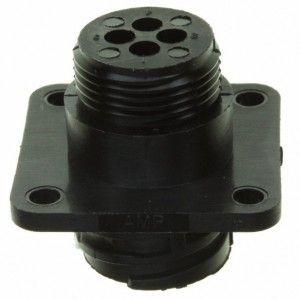 206430-1, Гнездо для цилиндрического разъема 4 конт. на панель