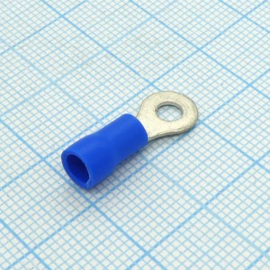 RV1.25-3.7L  Blue, наконечник кабельный кольцевой с изоляцией d=3.7мм, сеч. пров.0.5-1.5мм2