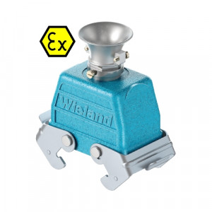 Крышка разъема Ex EX GOT GF10 M25 09IA Z3, Крышка разъема на кабель, типоразмер 10B, взрывозащита, без уплотнителя, 1 кабельный ввод M25x1,5, с разгрузкой на изгиб, IP54, с верхним расположением, с двумя защелками, материал корпуса: цинковый сплав