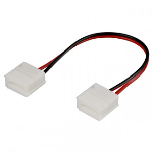 Коннектор выводной FAST-MONO-10mm-L150mm-X2 022311, Двойной коннектор с проводом 15см для соединения 2-х отрезков ГЕРМЕТИЧНЫХ светодиодных одноцветных лент шириной 10мм. Материал - пластик. Максимальный допустимый ток 3А, напряжение до 50 В. Цена за 1шт.