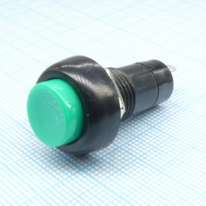 PB-10BGN1-G, Кнопка без фиксации 250В 1А зеленый (аналог SPA-101B4 PSW6D)
