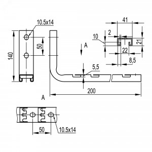 Легкая консоль для пров. лотка осн.200 мм, толщ.2 мм FBC3020