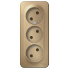 Розетка 3-м ОП Blanca 16А IP20 250В без заземл. без защ. шторок с изолир. пластиной титан SE BLNRA000314