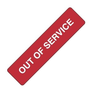 QC145, Таблички и промышленные предупредительные знаки OUT OF SERVICE Sold by Pack of 160