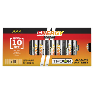 Б0002908 Батарейки Трофи LR03-10 box ENERGY POWER Alkaline (10/800/48000)(кр.10шт)