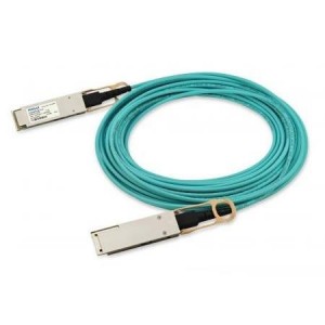 FCBN425QB1C01, Соединения оптоволоконных кабелей 4x25G, full-duplex, InfiniBand, QSFP cable ends, electrical limiting interface, RoHS, multimode, 0/70 C operation. Internal optics: 850nm VCSEL array, PIN array, round plenum cable, 1m length