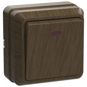 Выключатель 1-кл. ОП Октава 10А IP20 ВС20-1-1-ОД с индикацией дуб EVO11-K04-10-DC