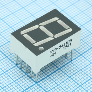 FYS-5611BS-21, 1 разрядный индикатор 14,2мм/красный/660нм/15-20мкд/ОА