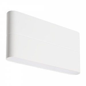 Светильник SP-Wall-170WH-Flat-12W Warm White 020802, Накладной настенный светильник 2x6Вт, белый алюминиевый корпус, матовый рассеиватель из поликарбоната. Цвет ТЕПЛЫЙ БЕЛЫЙ 3000K, св.поток 950лм, CRI(Ra)>80, угол 120°, свет вверх-вниз. Размер 170x90x28мм. IP54. Питание AC220-240V, 12Вт, встроенный драйвер.