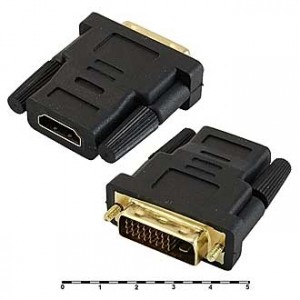 HDMI F/DVI24+1M (HAP-006), Переходник HDMI гн - DVI 24+1 шт винт пластик