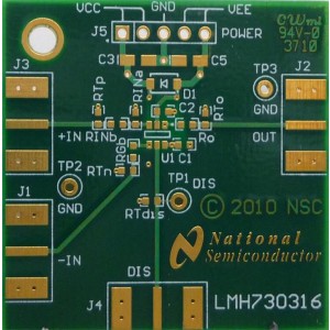 LMH730316/NOPB, Средства разработки интегральных схем (ИС) усилителей LMH730316 EVAL BOARD