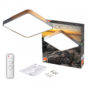 Светильник светодиодный декоративный PPB Scandic-S DIM 72Вт 3000-6500К IP20 настенно-потолочный бытовой диммир. GR/W 5037397