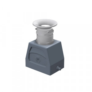 Крышка разъема BAS GOT GI 6 M25 69 A3, Крышка разъема на кабель, типоразмер 6B, без уплотнителя, 1 кабельный ввод M25x1,5, с разгрузкой на изгиб, IP54, с верхним расположением, без защелки (упоры под одну защелку), материал корпуса: алюминиевый сплав