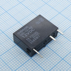 G6D-1AASI-12DC, Силовое реле 5А один контакт на замыкание катушка 12В монтаж в отверстие