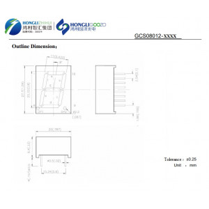 GCS08012BY21-4.0, 1 разрядный индикатор 20,32мм/желтый/588нм/80-105мкд/ОА
