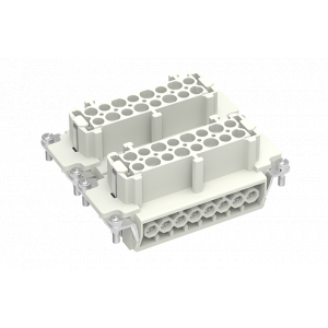 Розеточная контактная вставка SE-032-F, Розеточная контактная вставка, винтовая фиксация, 32 полюса + PE, типоразмер 32B, 500V, 16A, сечение обслуживаемых проводников 0,14-2,5 мм кв, тип покрытия контактов: серебро