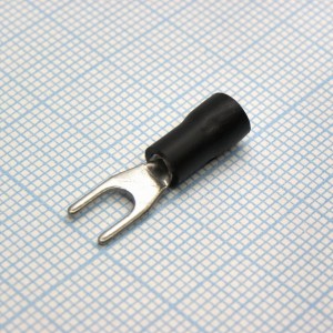 SV1.25-3.5S Black, наконечник кабельный вилочный с изоляцией d=3.7мм, сеч. пров.0.5-1.5мм2