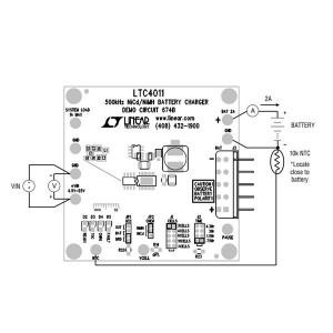 DC674B, Средства разработки интегральных схем (ИС) управления питанием LTC4011EFE - 500 kHz NiCd/NiMH 2A Batter