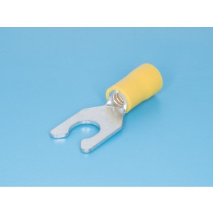 TYLI-5.5-6, Клемма тип "U" 6,4мм на провод 4,0-6,0мм с защелкой, изолированная, кратно 100шт.