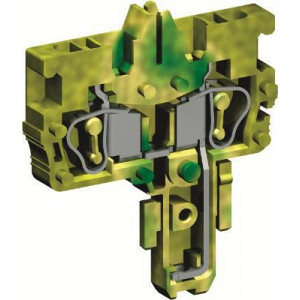 Разъем типа гнездо, с пружинным зажимом на 2 контакта для клемм типа HVTE. Желто-зеленый. 2,5 кв. мм. ZHVT910