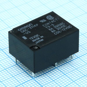 G6C-2114PUS-12DC, Силовое реле 8А один контакт на замыкание один контакт на размыкание катушка 12В монтаж в отверстие