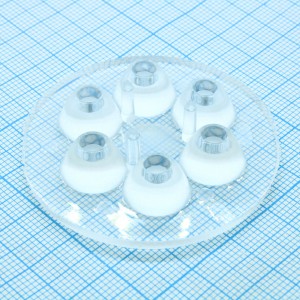 C11813_ANNA-50-6-W, Круглая групповая линза под 6светодиодов, ~30°, D=50 мм H=10,7 мм