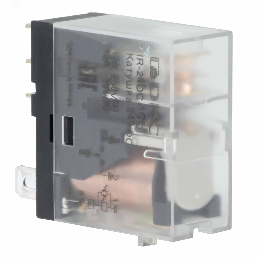 Изображение товара Миниатюрное промышленное реле 1CO 12А 24VDC с светодиодом IR-24DC-1CO